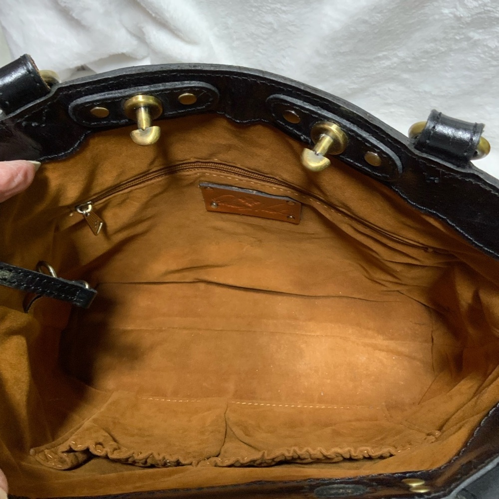 Patricia Nash Tiger Stripe Leather Tote - Picture 11 of 11